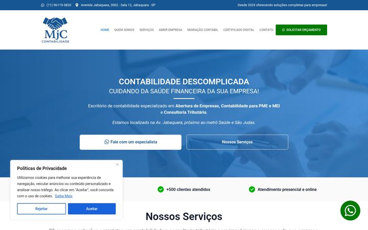 Screenshot van contabilidademjc.com.br