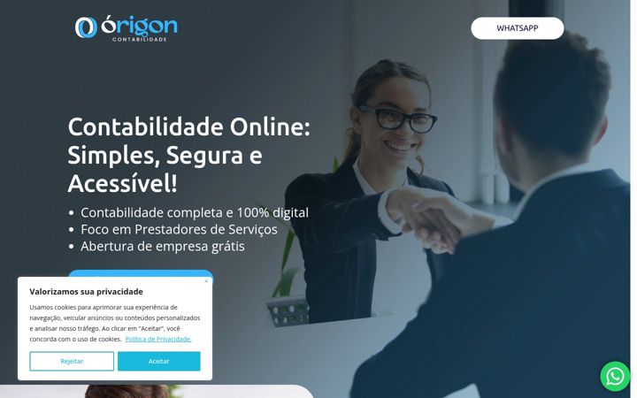 Screenshot of contabilidadeorigon.com.br