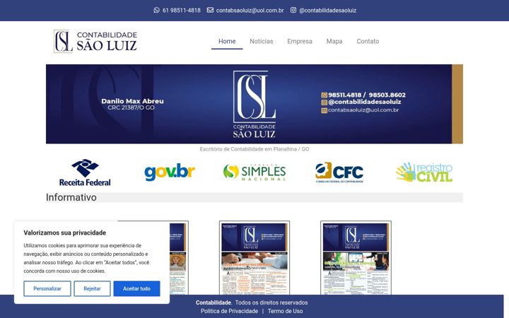 Screenshot of contabilidadesaoluiz.com.br