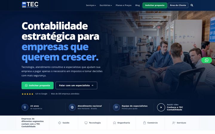 Screenshot of contabilidadetec.com.br