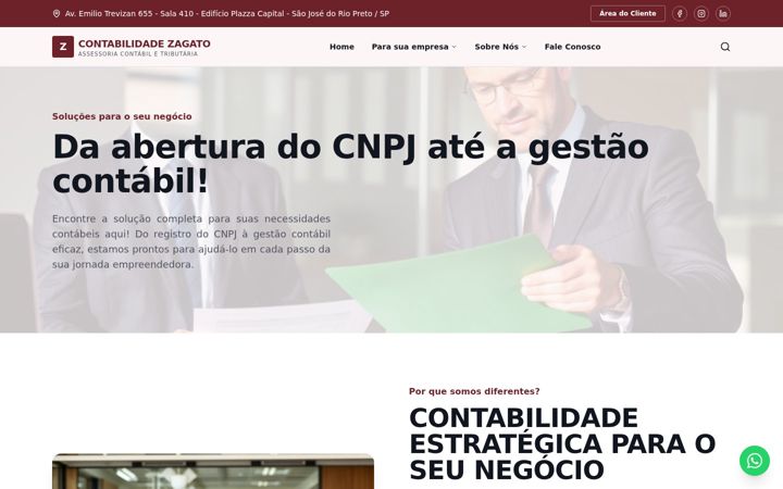 Screenshot of contabilidadezagato.com.br