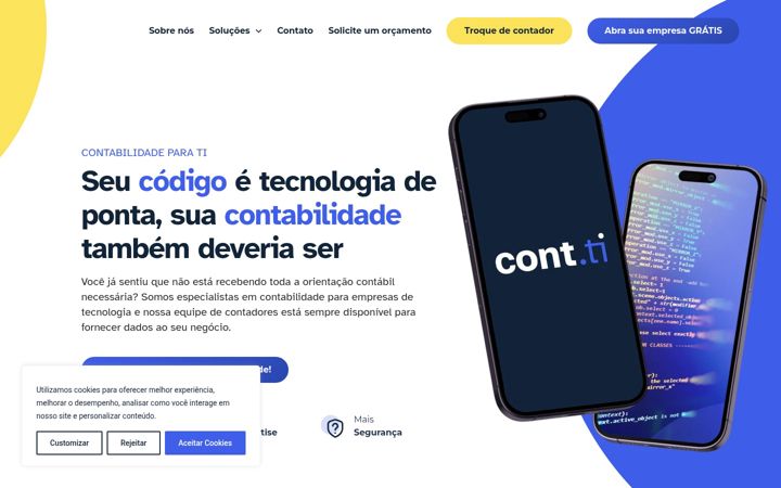Screenshot of contabilizeti.com.br