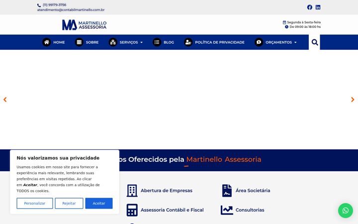 Screenshot of contabilmartinello.com.br