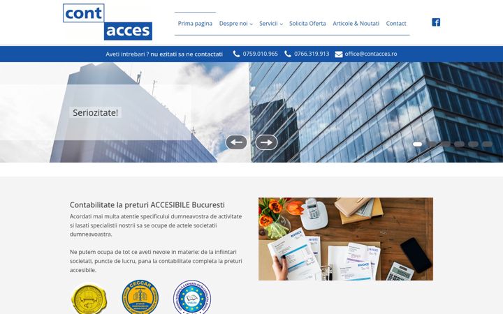 Екранна снимка на contacces.ro