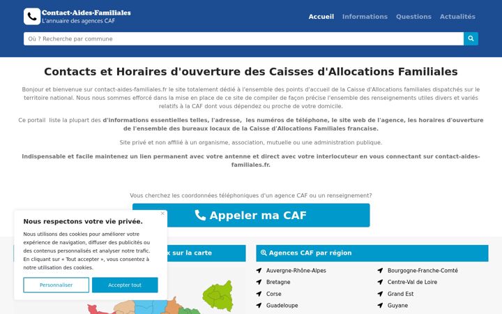 Screenshot of contact-aides-familiales.fr