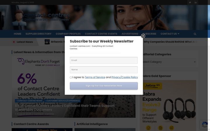Screenshot of contact-centres.com