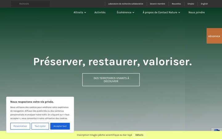 Screenshot of contact-nature.ca