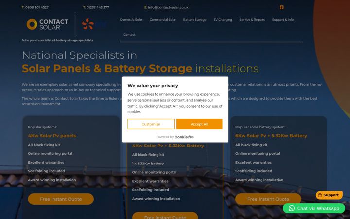 Screenshot of contact-solar.co.uk