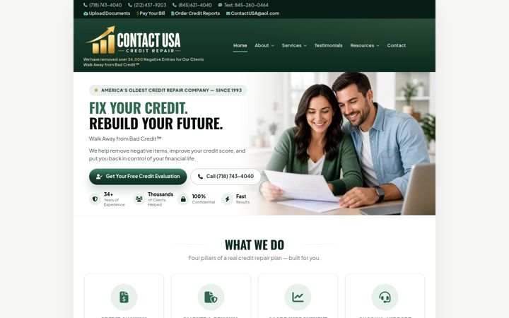Screenshot of contact-usa.com