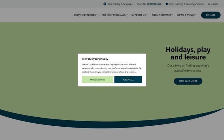 Screenshot of contact.org.uk