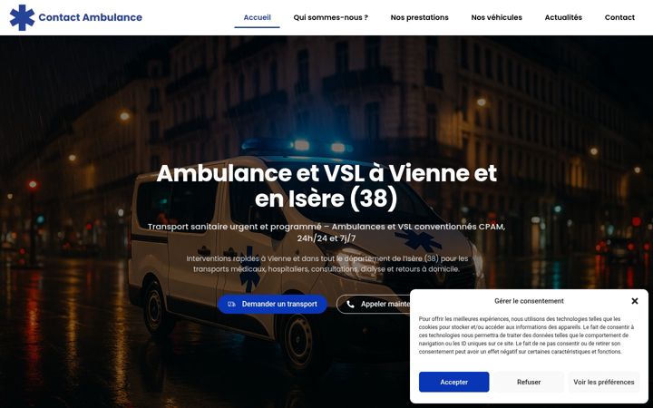 Screenshot of contactambulance-transport.fr