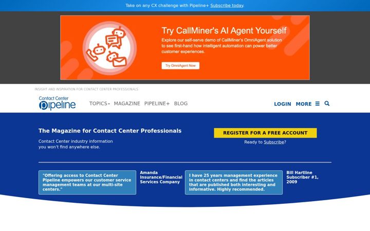 Screenshot of contactcenterpipeline.com