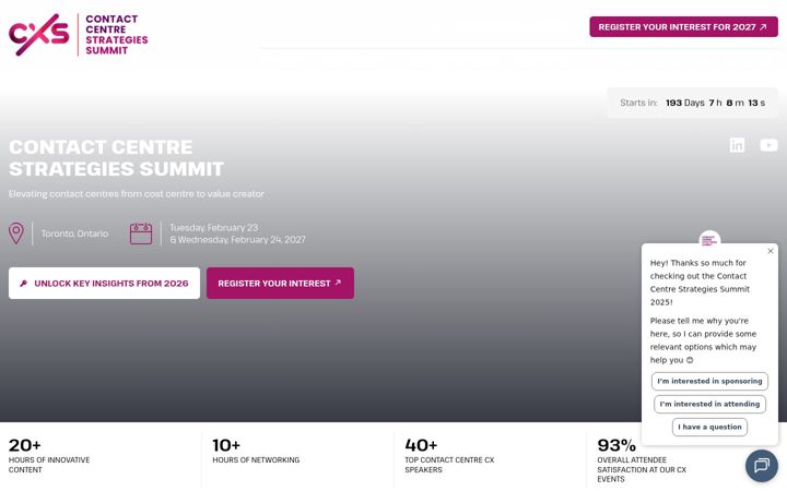 Screenshot von contactcentresummit.ca