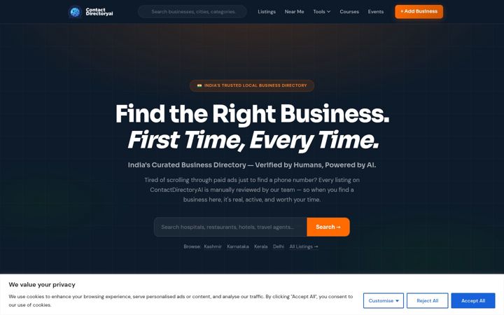 Screenshot of contactdirectoryai.com
