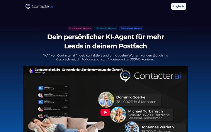 Skærmbillede af contacter.ai