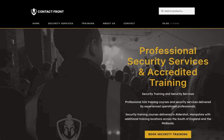 Screenshot of contactfrontsecurity.co.uk