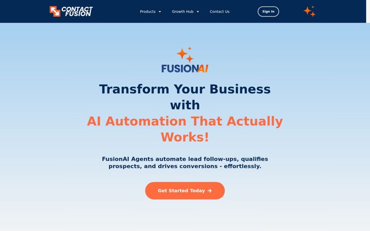 Screenshot του contactfusion.co.uk