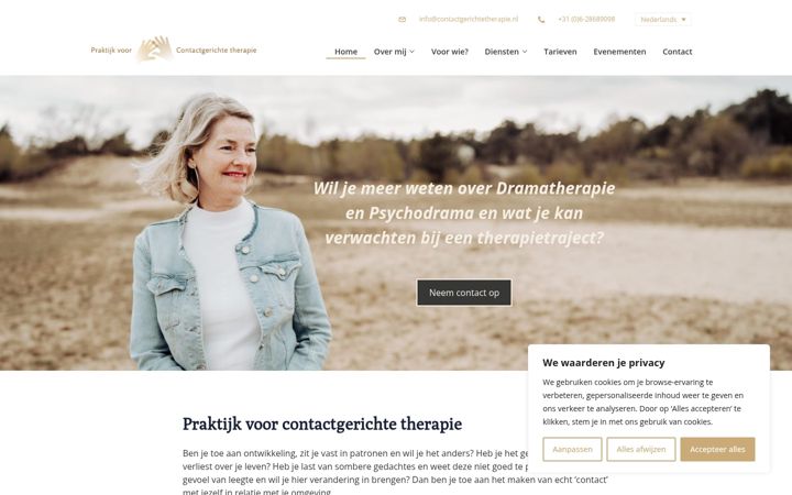 Screenshot of contactgerichtetherapie.nl