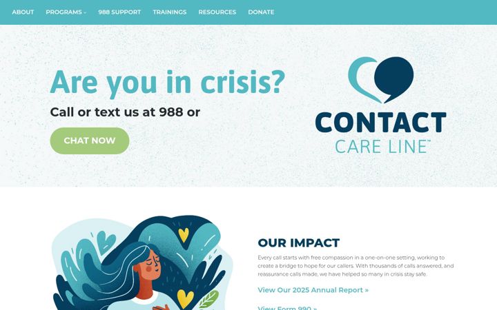 Screenshot of contactlistens.org