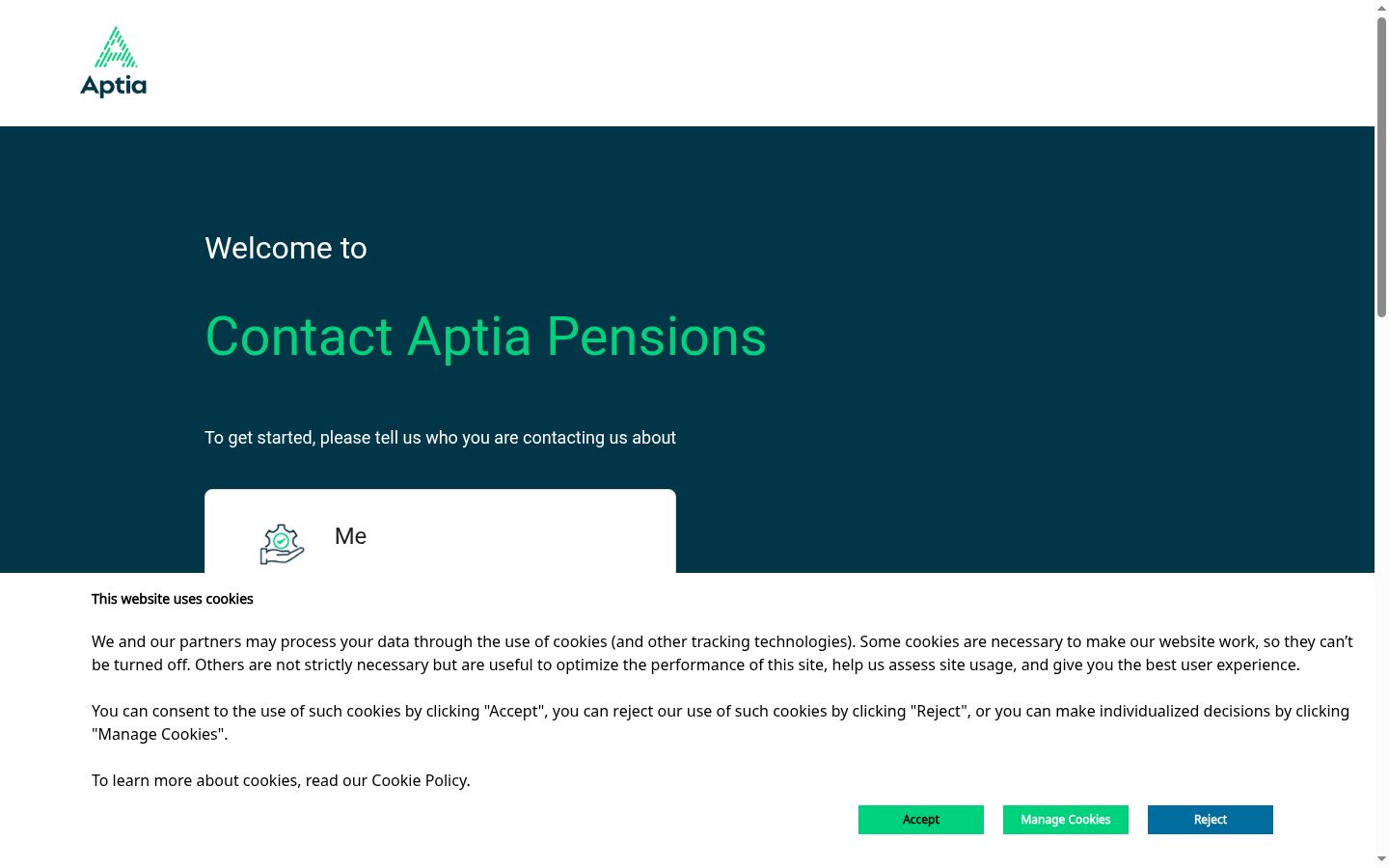 Screenshot del banner di consenso mostrato prima di qualsiasi interazione