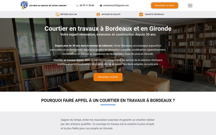 Screenshot of contactreno33.fr