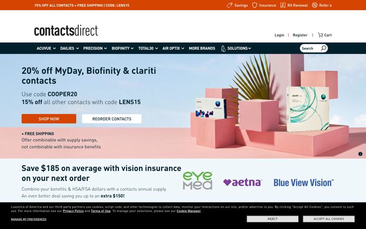 Screenshot of contactsdirect.com