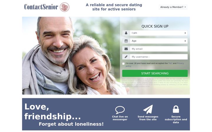 Screenshot of contactsenior.com
