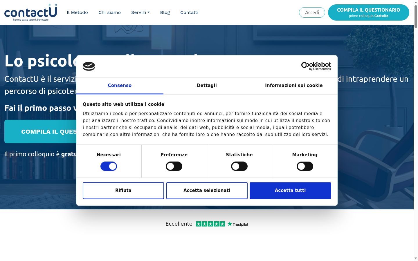 Snímek obrazovky baneru souhlasu zobrazeného před jakoukoli interakcí
