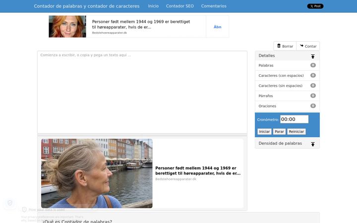 Screenshot of contadordepalabras.com