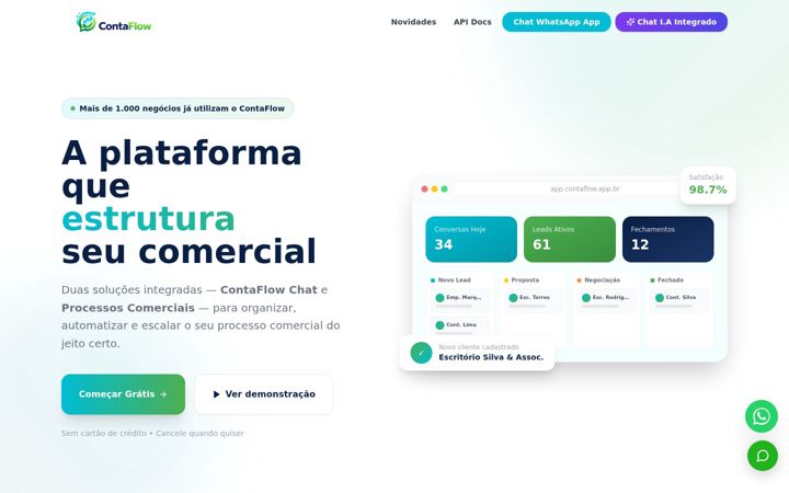 Screenshot van contaflow.app.br