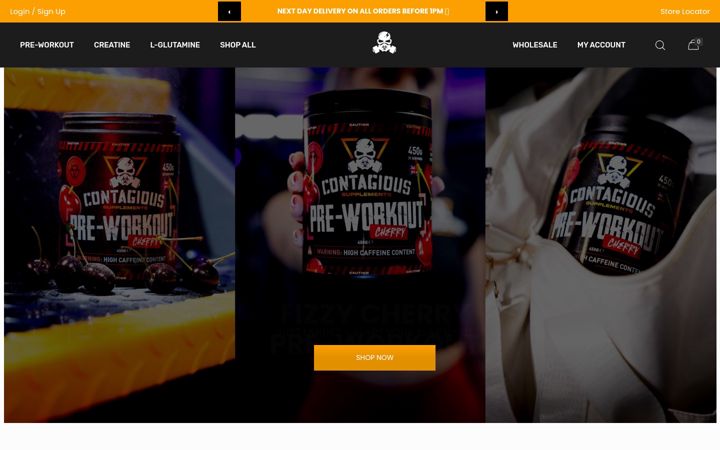 Screenshot of contagious-supplements.com