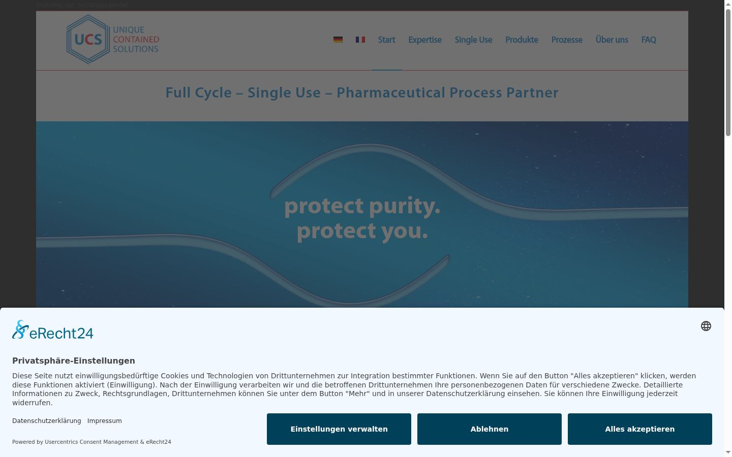Screenshot del banner di consenso mostrato prima di qualsiasi interazione