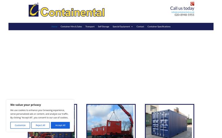 Screenshot of containental.co.uk