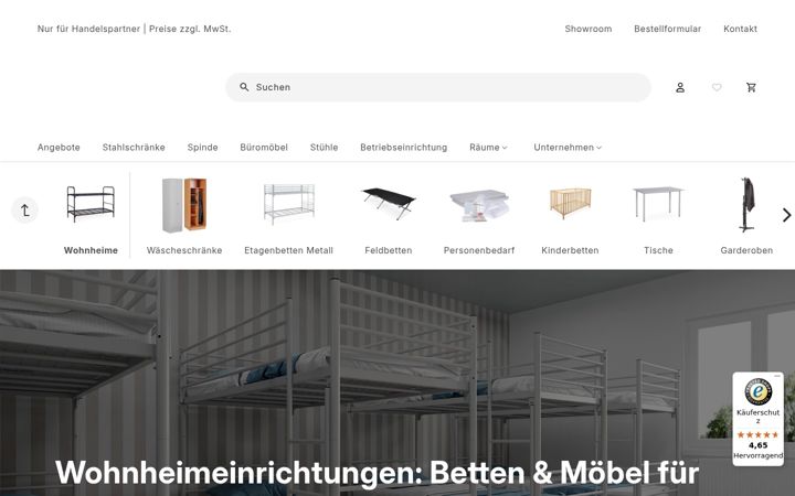 Screenshot stránky container-ausstattung.eu