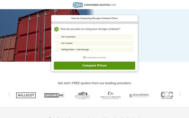 Screenshot of container-quotes.com