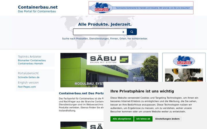 Screenshot of containerbau.net
