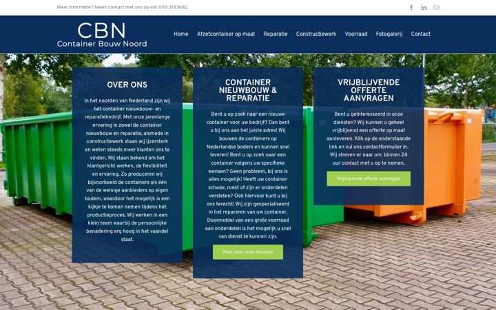 Screenshot of containerbouwnoord.nl