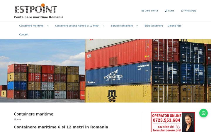 Screenshot of containere-maritime.ro