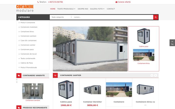 Screenshot of containeremodulare.ro