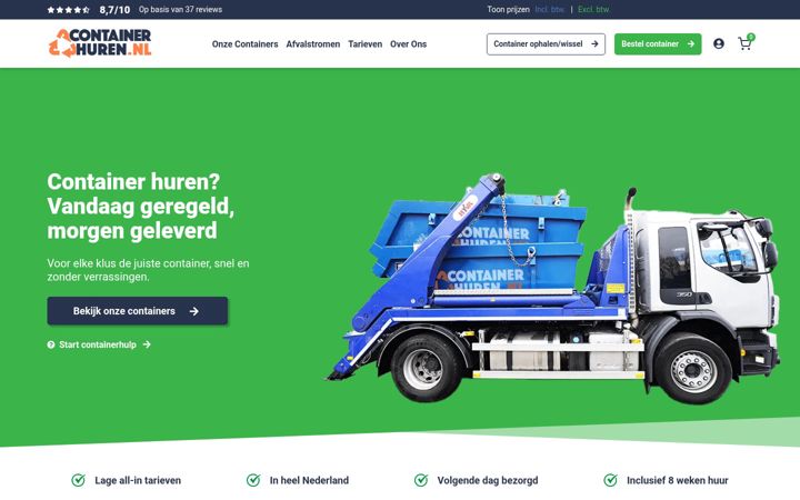 Screenshot of containerhuren.nl