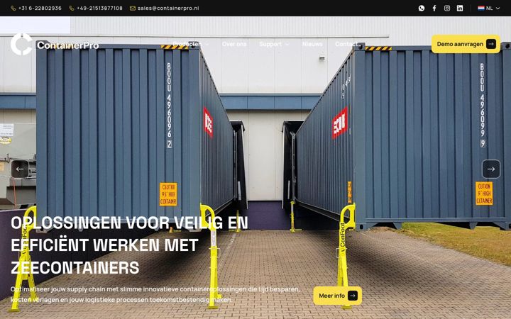 Ekrānuzņēmums no containerpro.nl