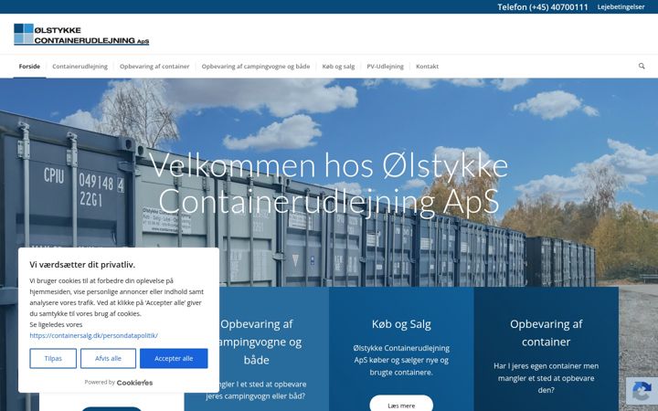Screenshot of containersalg.dk
