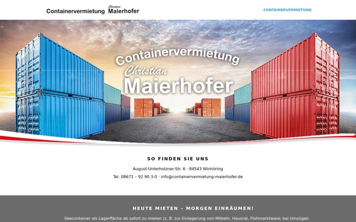 Screenshot of containervermietung-maierhofer.de