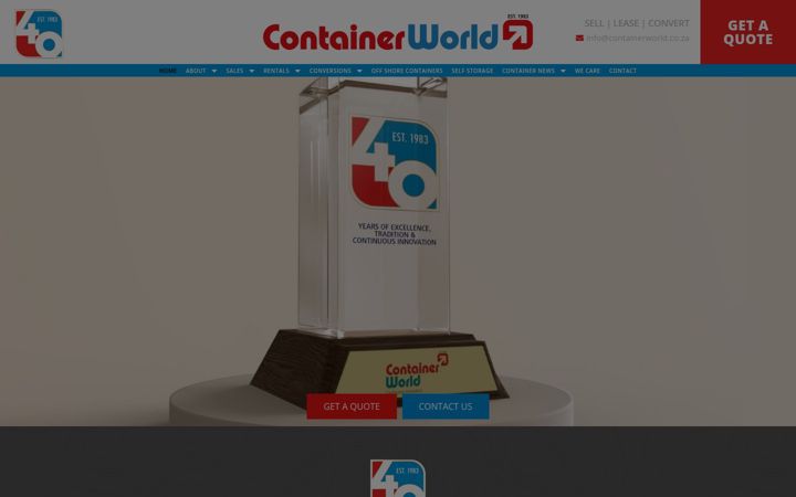 Snímek obrazovky containerworld.co.za