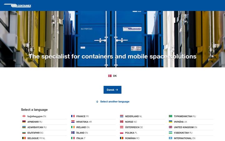 Screenshot of containex.com