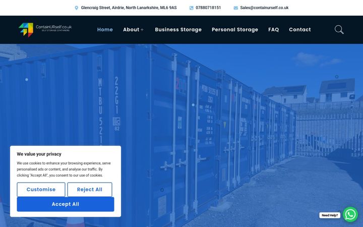Screenshot of containurself.co.uk