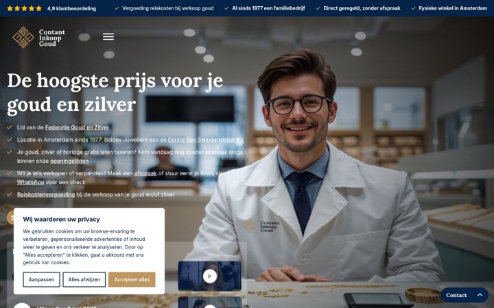 Screenshot van contant-inkoop-goud.nl