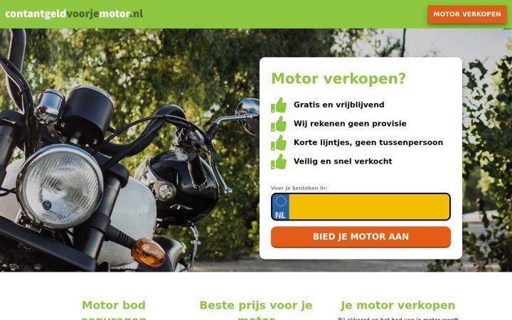 Screenshot of contantgeldvoorjemotor.nl