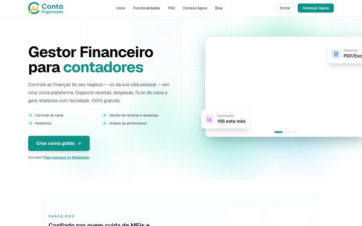 Screenshot of contaorganizada.com.br