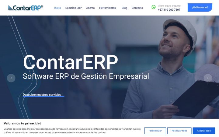 Screenshot of contarerp.com.co